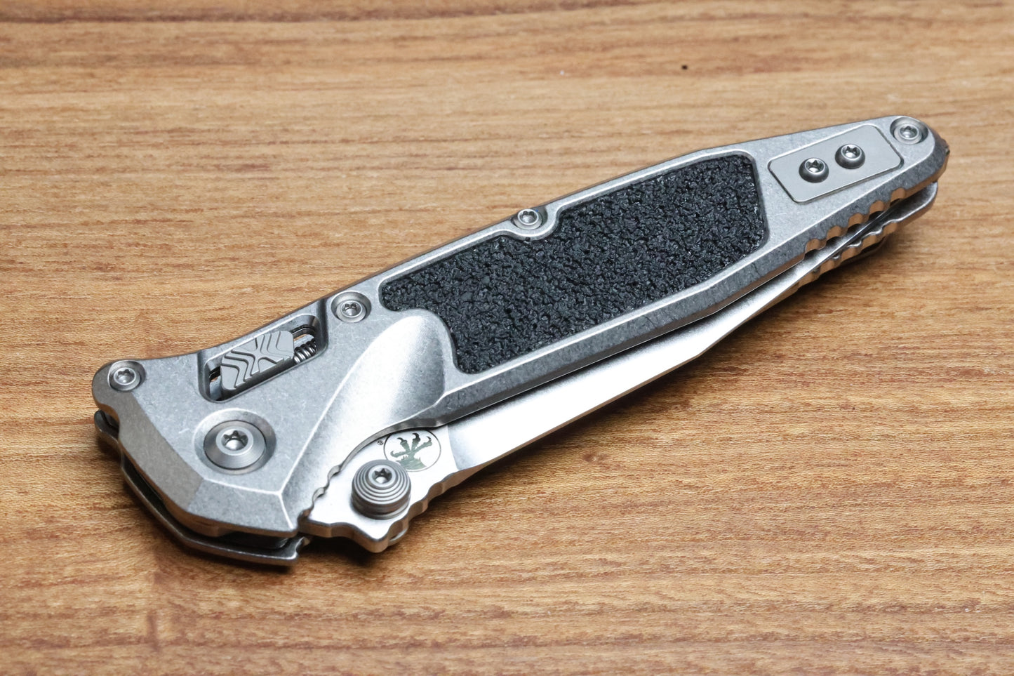 MICROTECH MARFIONE SELECT SOCOM RAM-LOK SPEAR POINT STONEWASH TITANIUM TEXTURED INLAY W/ BRONZE TI ACCENT 160RL-10SMS2