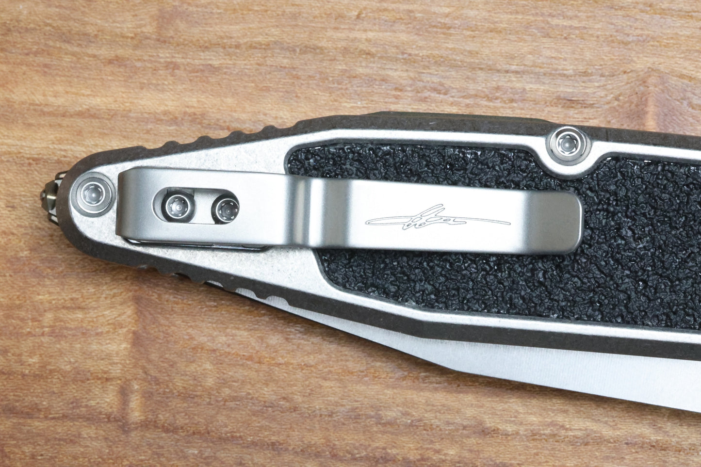 MICROTECH MARFIONE SELECT SOCOM RAM-LOK SPEAR POINT STONEWASH TITANIUM TEXTURED INLAY W/ BRONZE TI ACCENT 160RL-10SMS2
