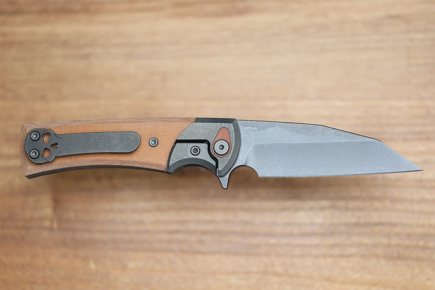 CHAVES KNIVES SANGRE STREET INTEGRAL NATURAL LINEN PVD CPM 3V WHARNCLIFFE BLADE