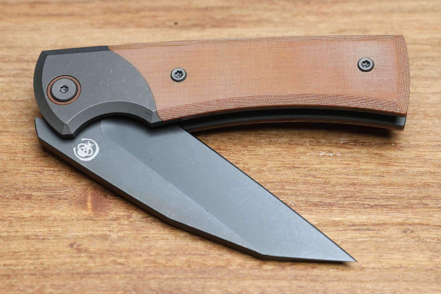 CHAVES KNIVES SANGRE STREET INTEGRAL NATURAL LINEN PVD CPM 3V WHARNCLIFFE BLADE