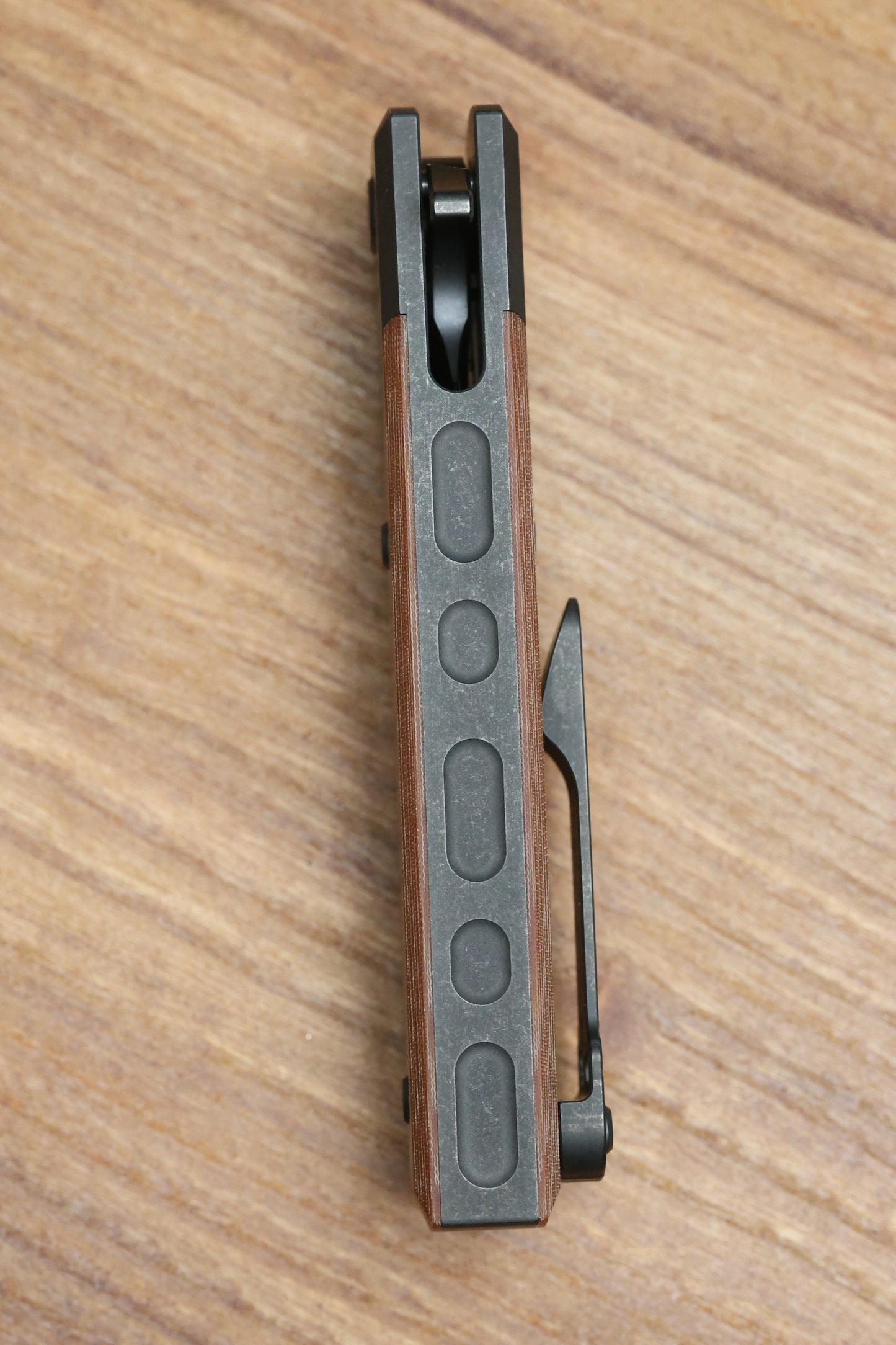 CHAVES KNIVES SANGRE STREET INTEGRAL NATURAL LINEN PVD CPM 3V WHARNCLIFFE BLADE