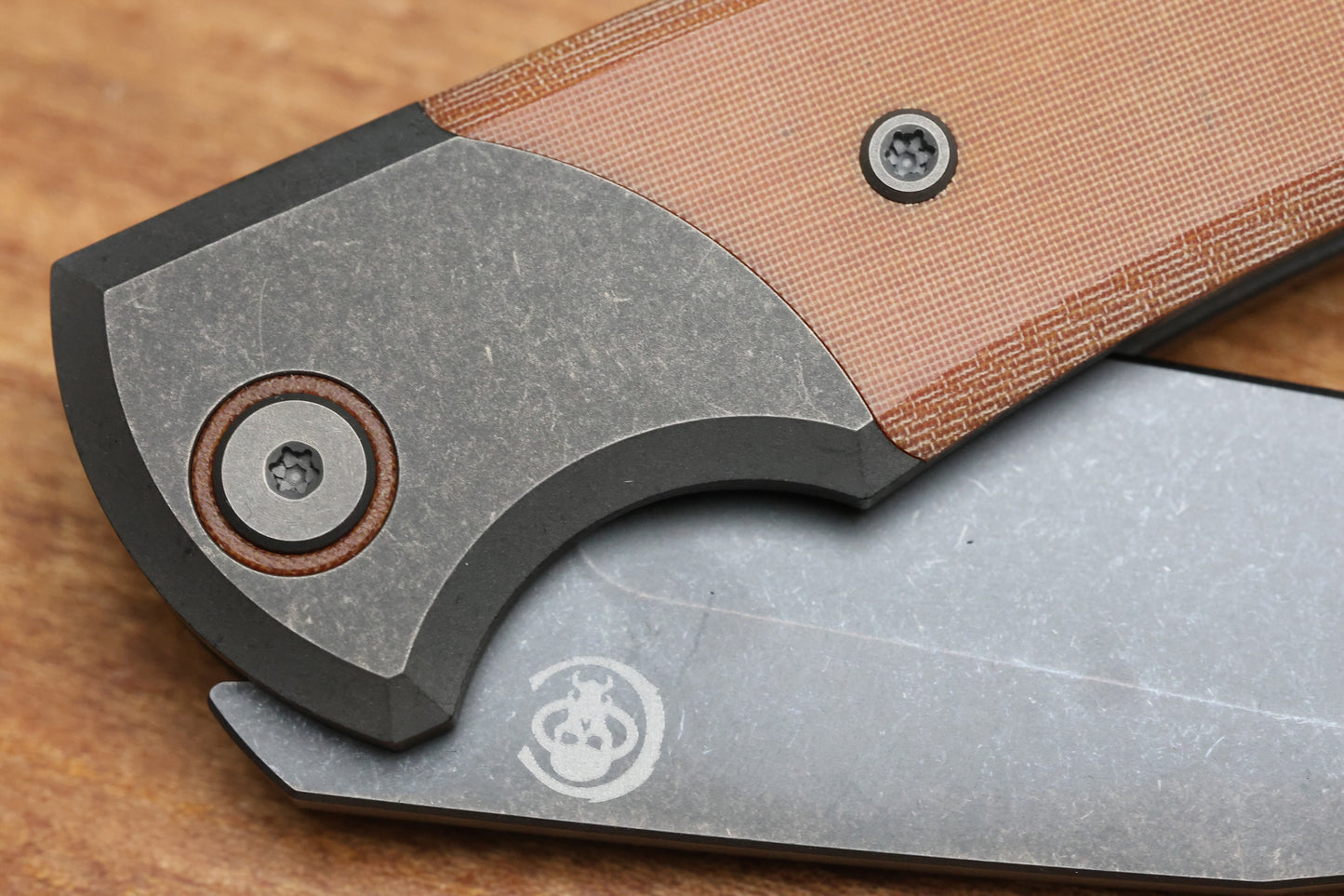 CHAVES KNIVES SANGRE STREET INTEGRAL NATURAL LINEN PVD CPM 3V WHARNCLIFFE BLADE