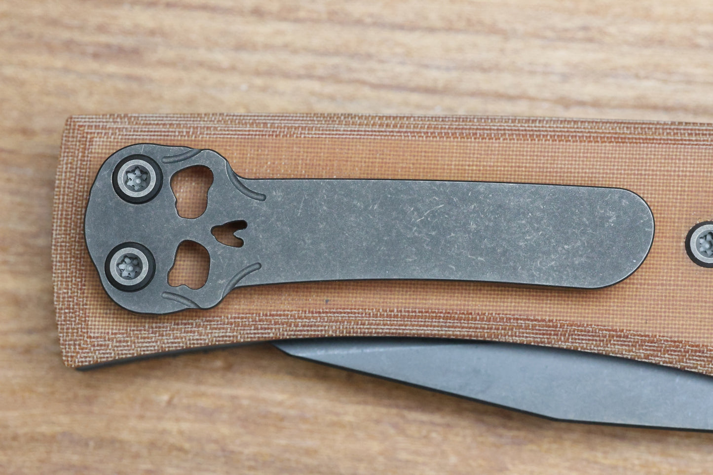 CHAVES KNIVES SANGRE STREET INTEGRAL NATURAL LINEN PVD CPM 3V WHARNCLIFFE BLADE