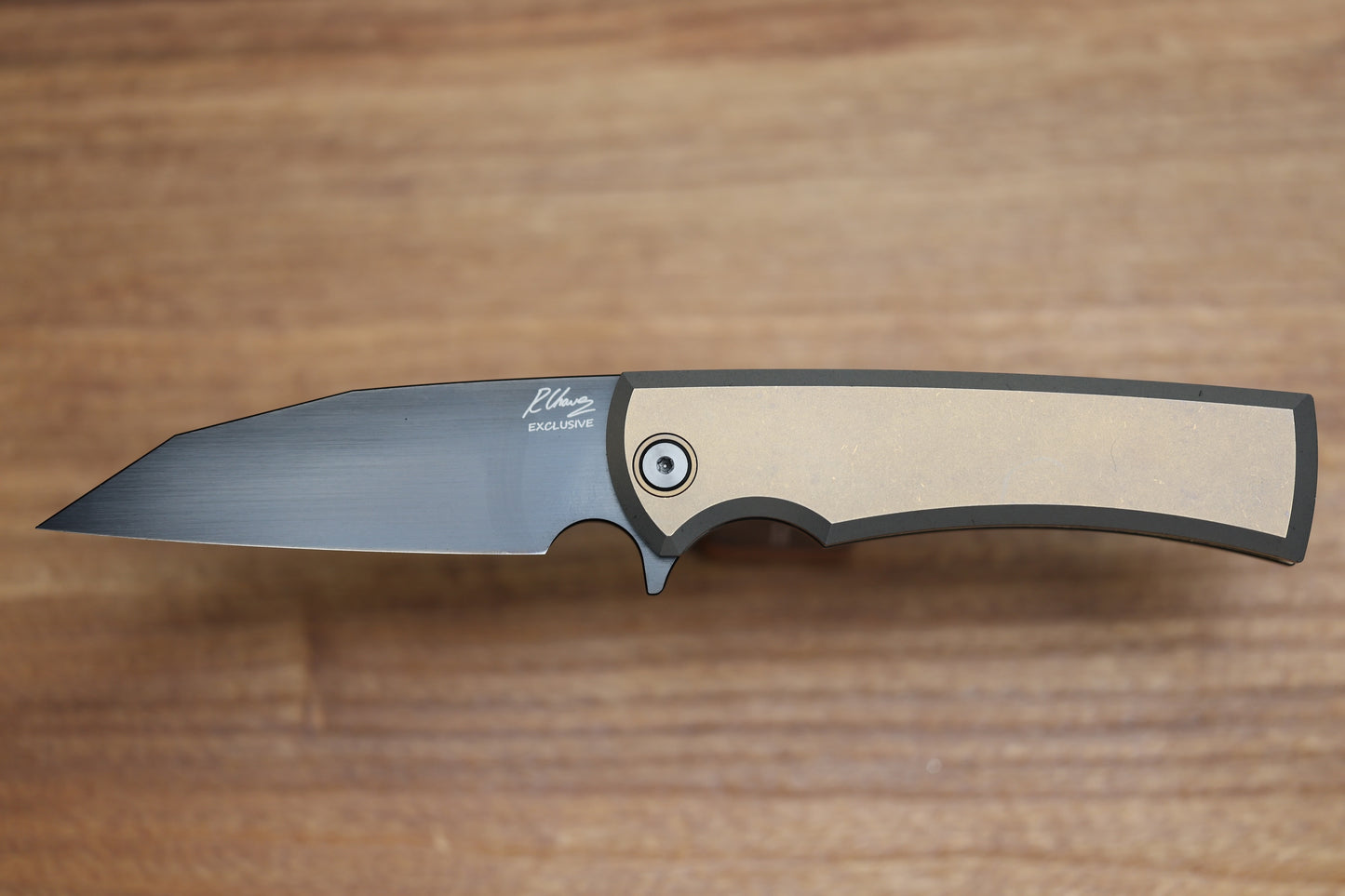 CHAVES KNIVES SANGRE STREET INTEGRAL PVD BRONZE ANO CHISEL GRIND M390 WHARNCLIFFE BLADE