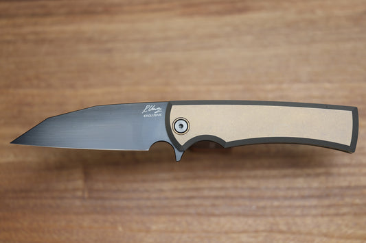 CHAVES KNIVES SANGRE STREET INTEGRAL PVD BRONZE ANO CHISEL GRIND M390 WHARNCLIFFE BLADE