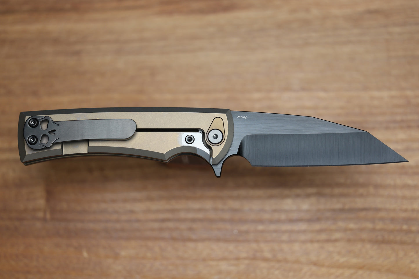 CHAVES KNIVES SANGRE STREET INTEGRAL PVD BRONZE ANO CHISEL GRIND M390 WHARNCLIFFE BLADE