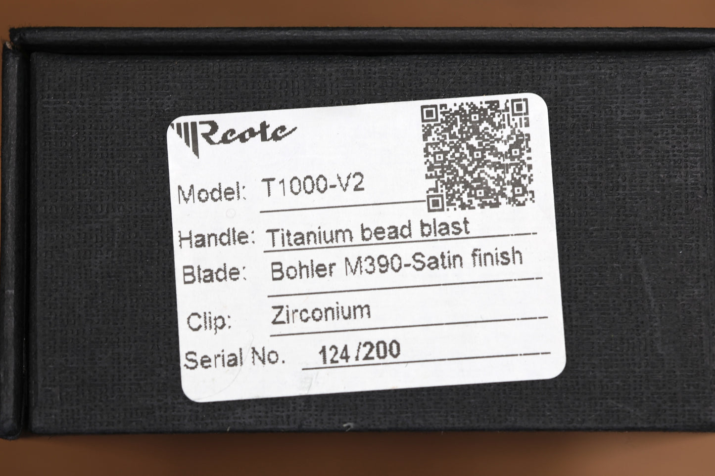 REATE T1000 V2 FLIPPER MILLED TITANIUM W/ ZIRCONIUM & RECURVE M390 (PREOWNED)