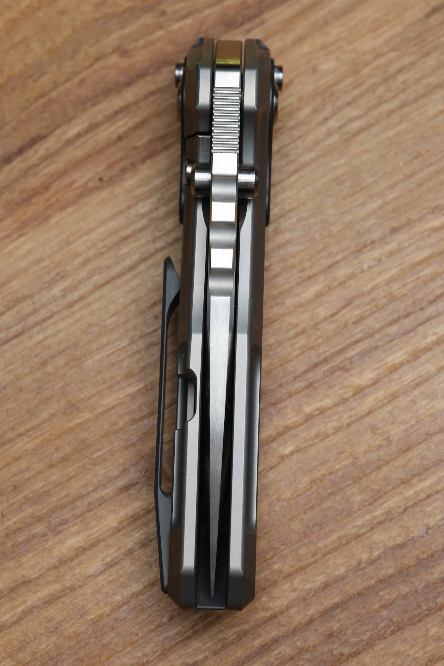 REATE T1000 V2 FLIPPER MILLED TITANIUM W/ ZIRCONIUM & RECURVE M390 (PREOWNED)