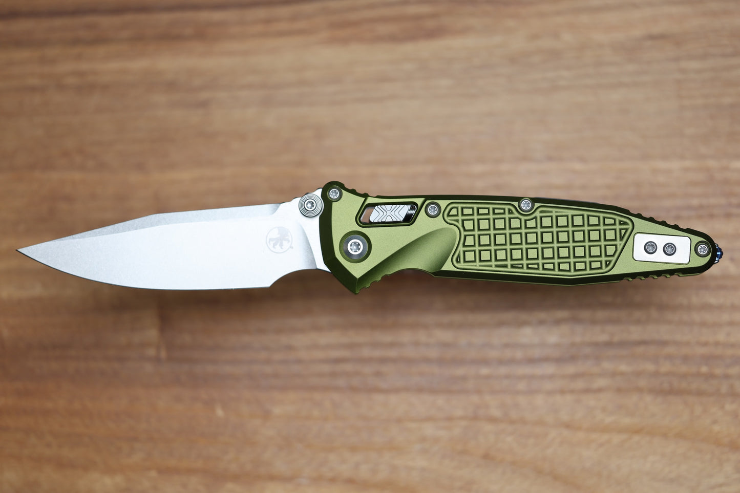 MICROTECH SOCOM RAM-LOK W/ OD GREEN ALUMINUM FRAG HANDLES & S/E STONEWASH M390MK 160RL-10FROD