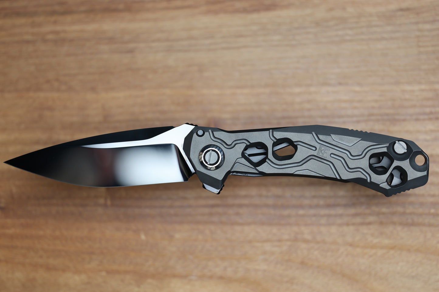 CUSTOM KNIFE FACTORY T25 DLC TITANIUM MIRROR POLISHED DLC M398 BLADE