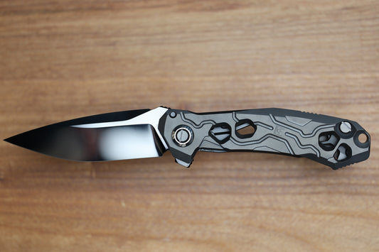 CUSTOM KNIFE FACTORY T25 DLC TITANIUM MIRROR POLISHED DLC M398 BLADE