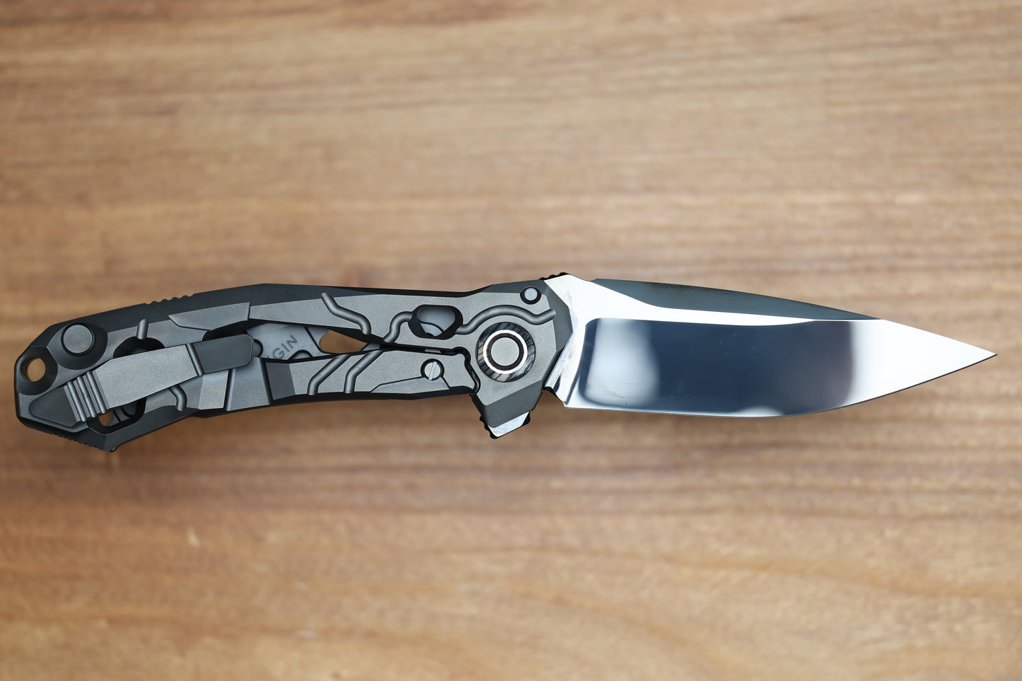 CUSTOM KNIFE FACTORY T25 DLC TITANIUM MIRROR POLISHED DLC M398 BLADE