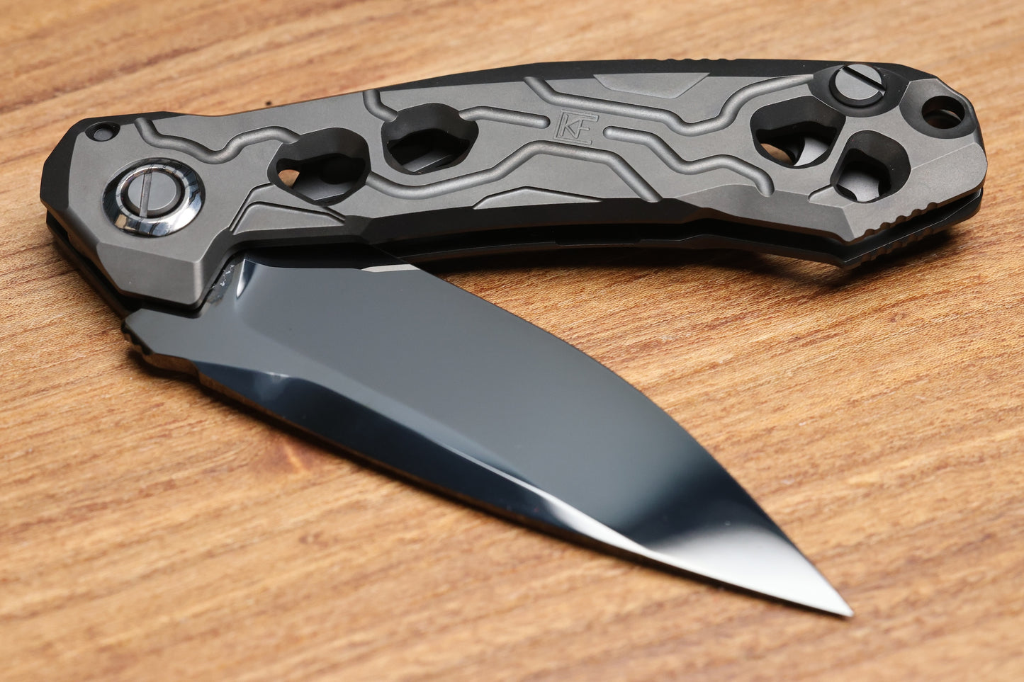 CUSTOM KNIFE FACTORY T25 DLC TITANIUM MIRROR POLISHED DLC M398 BLADE