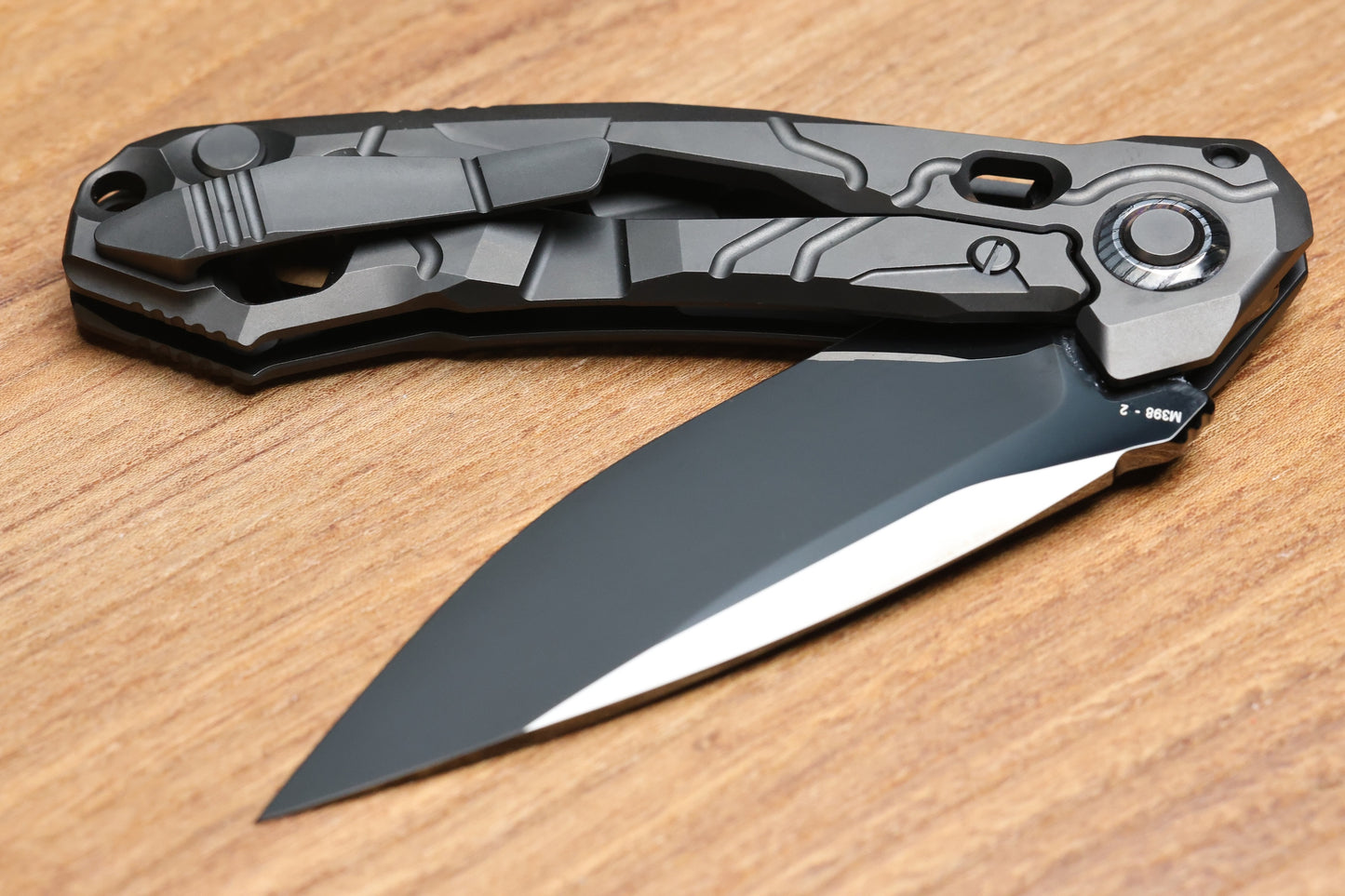 CUSTOM KNIFE FACTORY T25 DLC TITANIUM MIRROR POLISHED DLC M398 BLADE