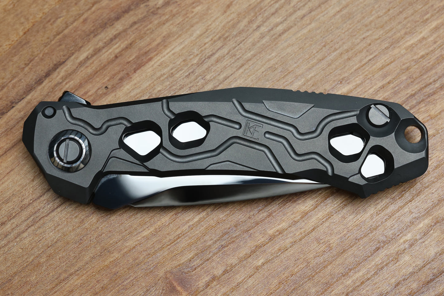 CUSTOM KNIFE FACTORY T25 DLC TITANIUM MIRROR POLISHED DLC M398 BLADE