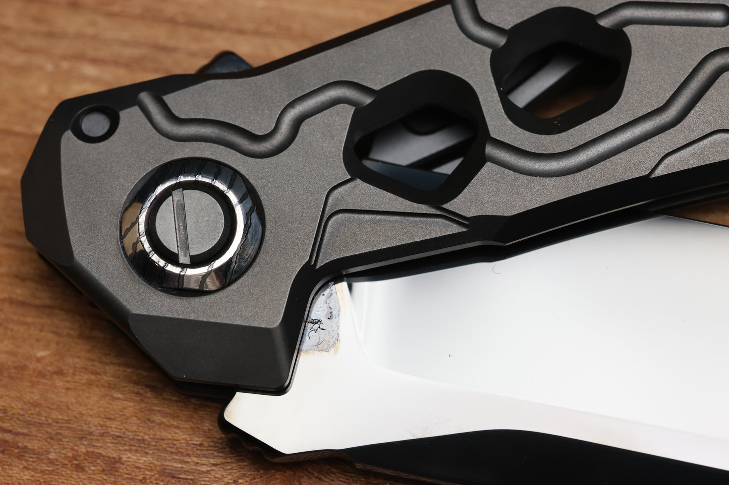 CUSTOM KNIFE FACTORY T25 DLC TITANIUM MIRROR POLISHED DLC M398 BLADE