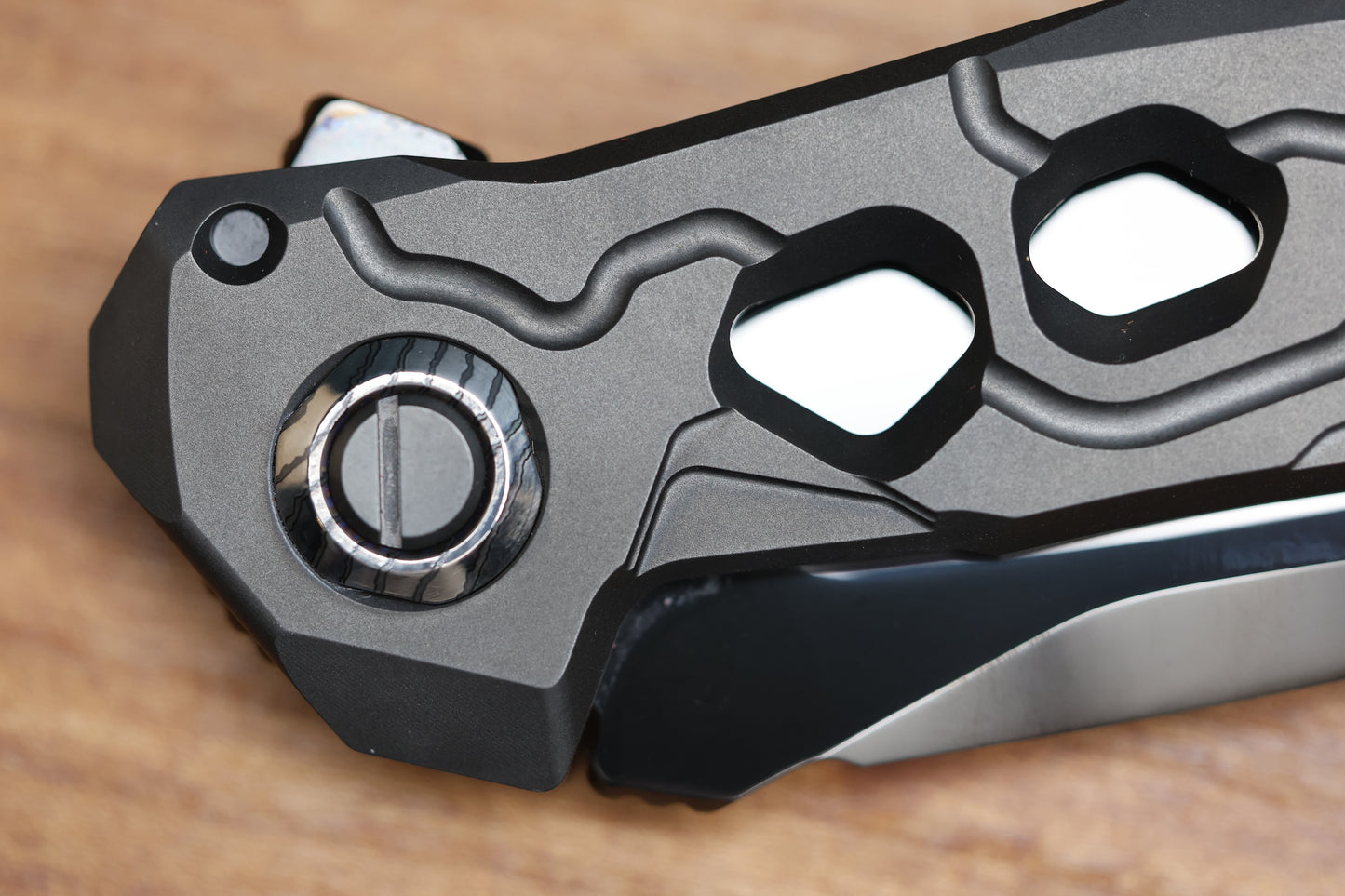 CUSTOM KNIFE FACTORY T25 DLC TITANIUM MIRROR POLISHED DLC M398 BLADE