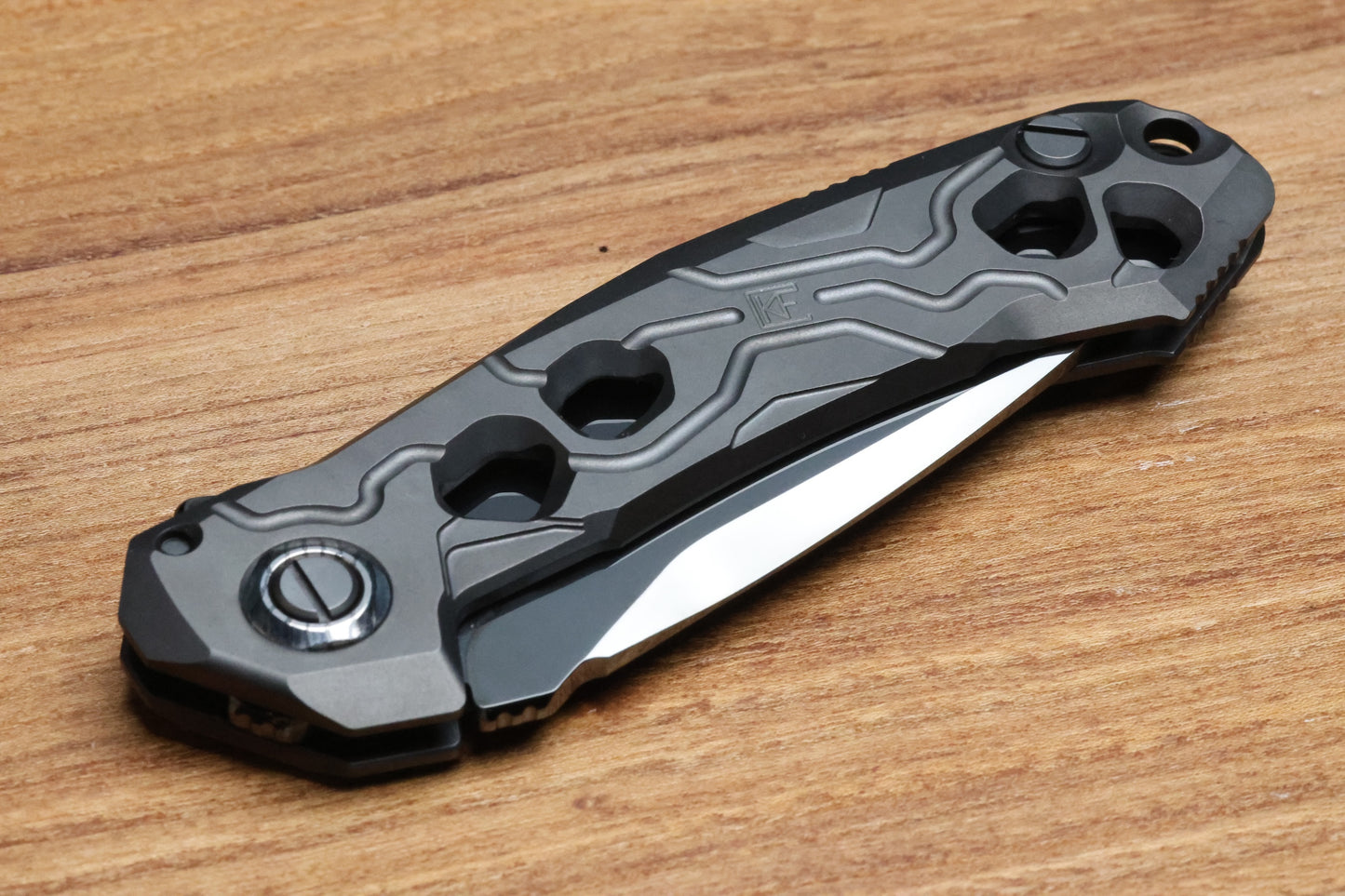 CUSTOM KNIFE FACTORY T25 DLC TITANIUM MIRROR POLISHED DLC M398 BLADE