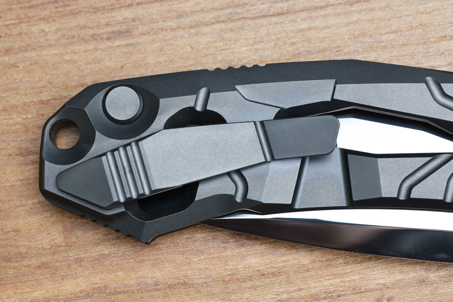 CUSTOM KNIFE FACTORY T25 DLC TITANIUM MIRROR POLISHED DLC M398 BLADE