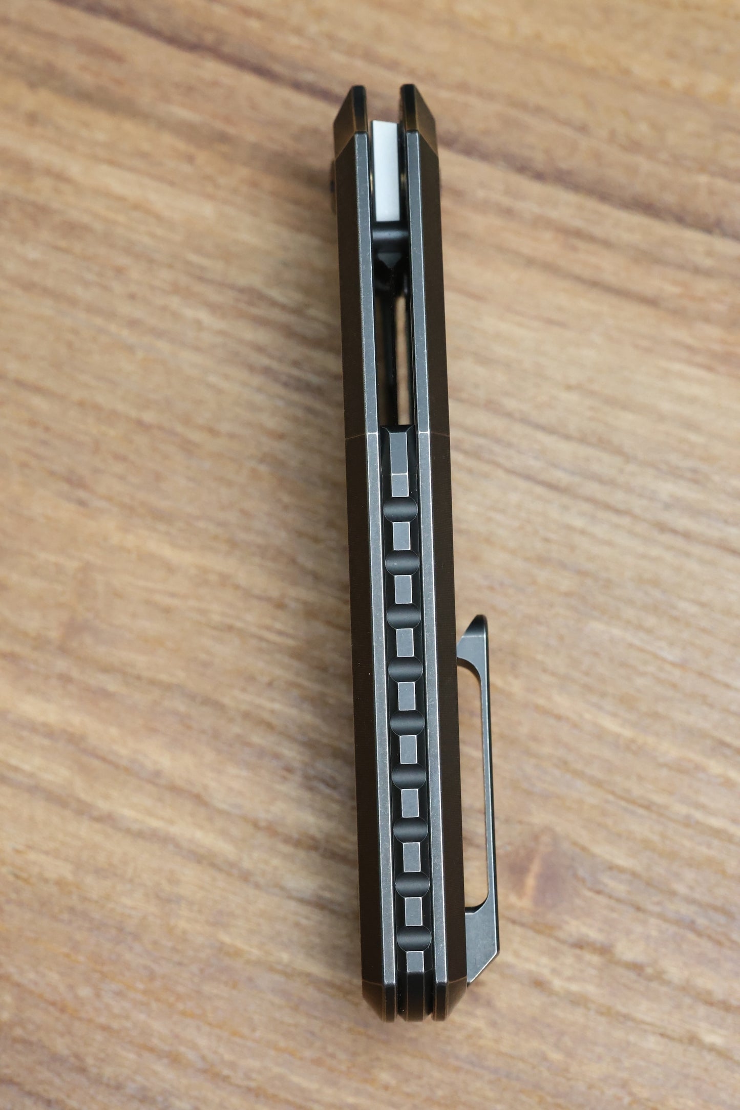 CUSTOM KNIFE FACTORY GTK ELEMENTAK W/ BLACKWASH TITANIUM HANDLES & M398