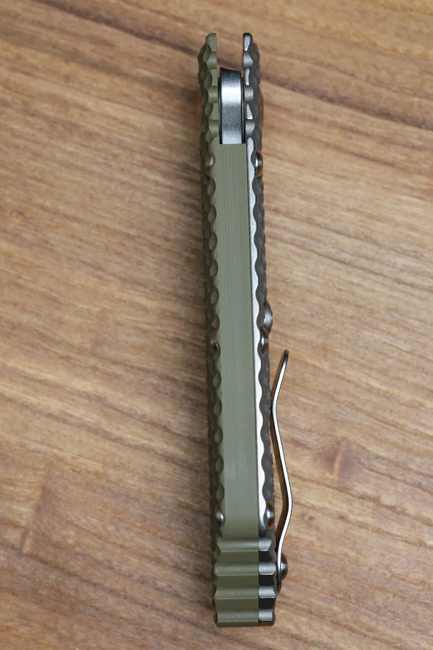 STRIDER KNIVES SMF DGG - TITANIUM/OD GREEN G10 HANDLE - DROP POINT MAGNACUT BLADE