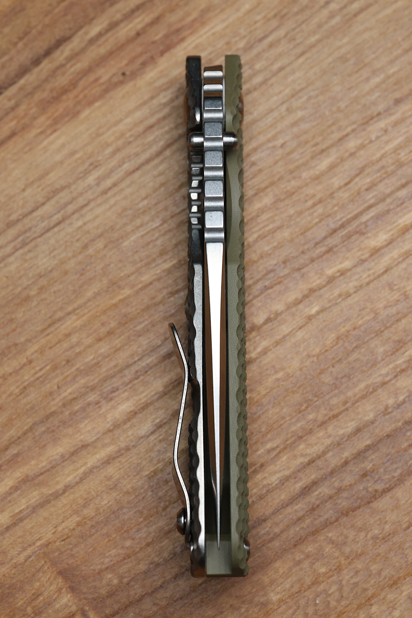 STRIDER KNIVES SMF DGG - TITANIUM/OD GREEN G10 HANDLE - DROP POINT MAGNACUT BLADE