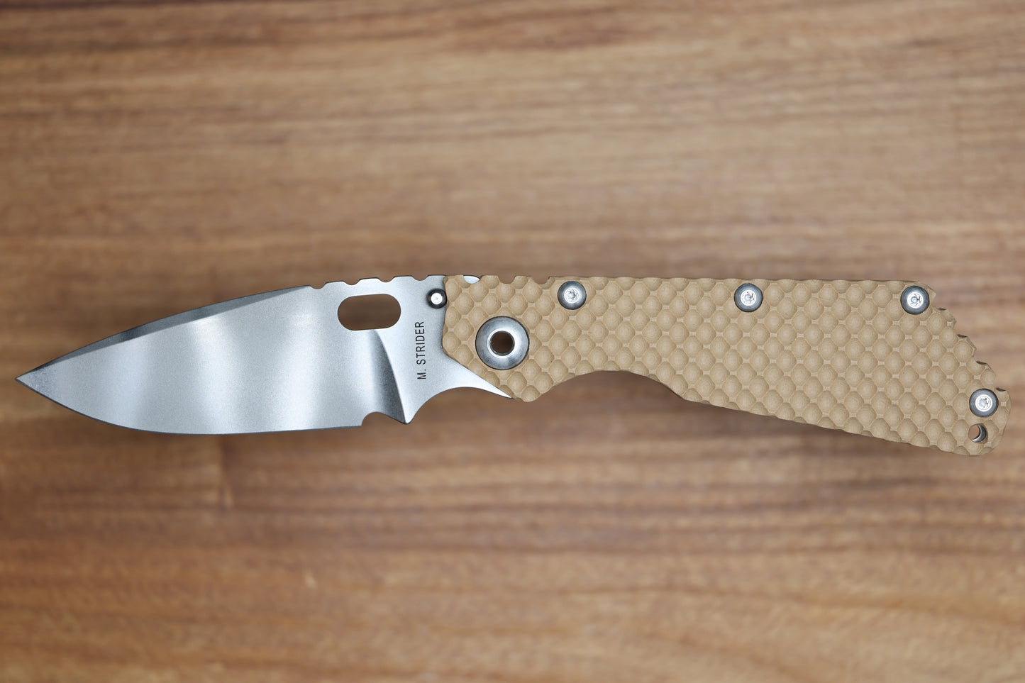STRIDER KNIVES SMF DGG - TITANIUM/COYOTE TAN G10 HANDLE - DROP POINT MAGNACUT BLADE
