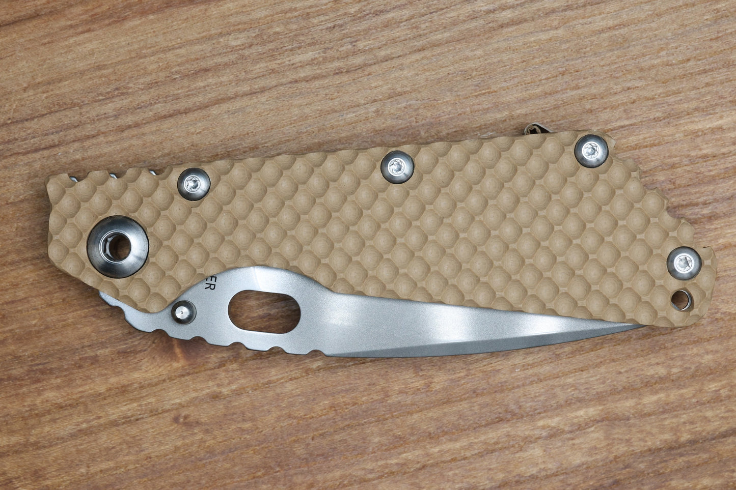STRIDER KNIVES SMF DGG - TITANIUM/COYOTE TAN G10 HANDLE - DROP POINT MAGNACUT BLADE