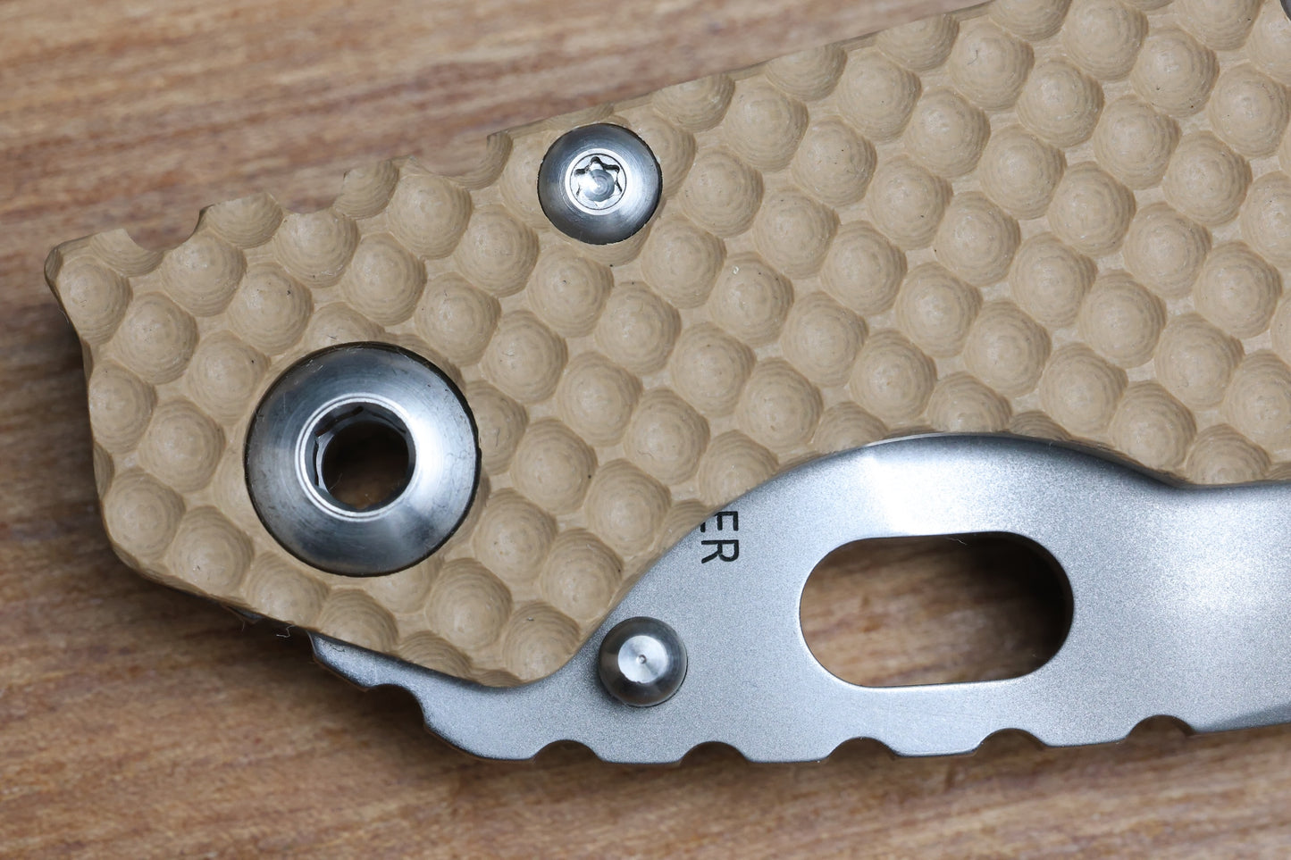 STRIDER KNIVES SMF DGG - TITANIUM/COYOTE TAN G10 HANDLE - DROP POINT MAGNACUT BLADE