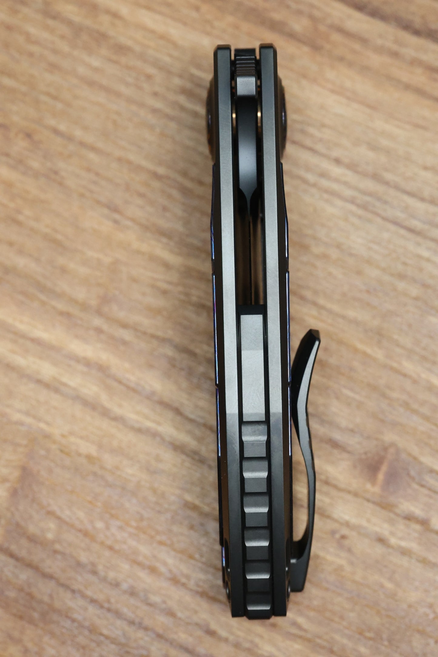 CUSTOM KNIFE FACTORY PEACEDUKE 2.0 DLC TITANIUM W/ZIRCUTI INSERTS M398 BLADE