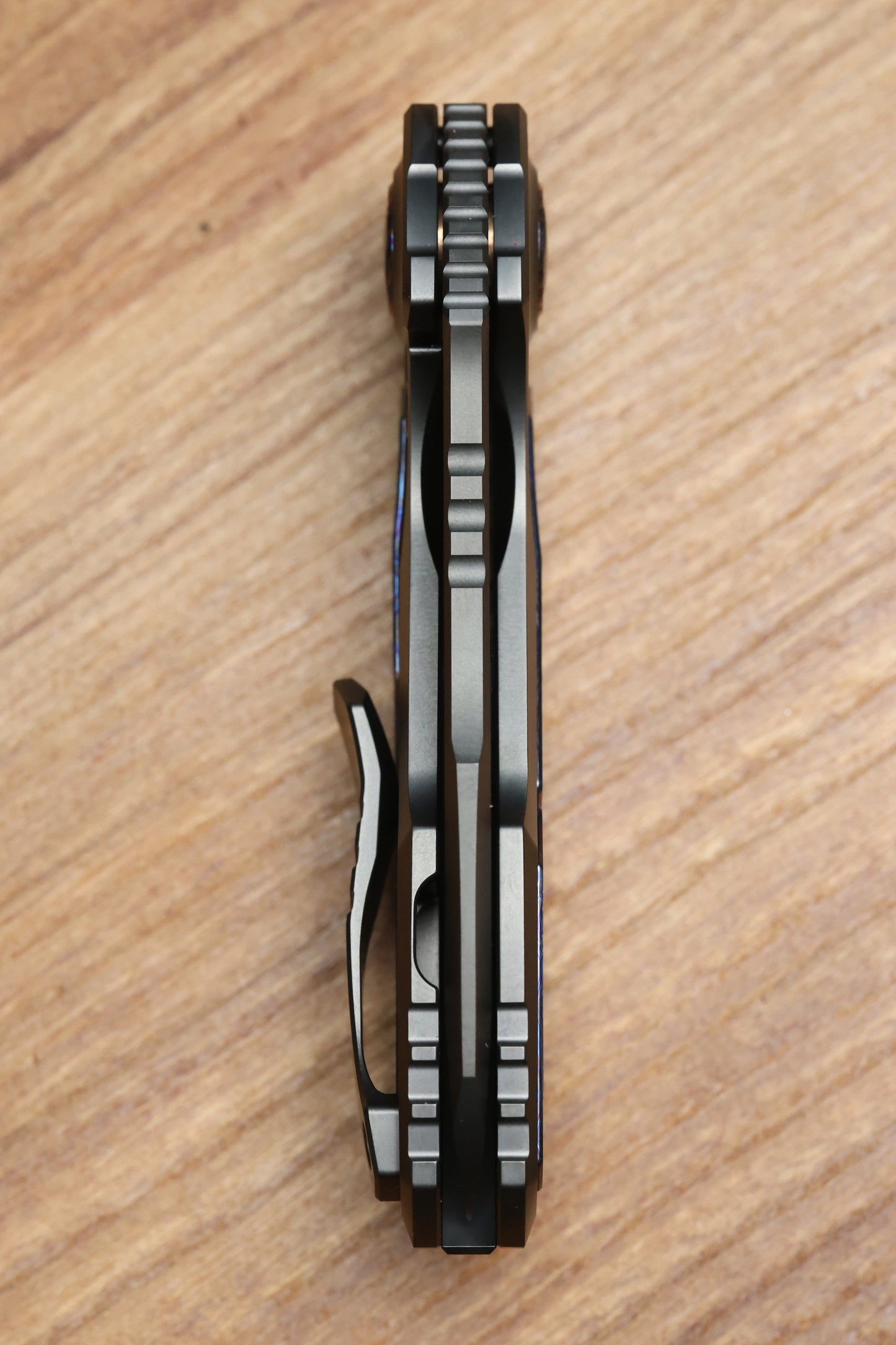 CUSTOM KNIFE FACTORY PEACEDUKE 2.0 DLC TITANIUM W/ZIRCUTI INSERTS M398 BLADE