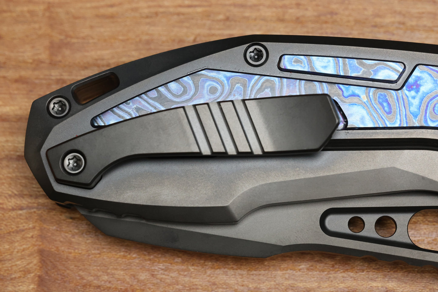 CUSTOM KNIFE FACTORY PEACEDUKE 2.0 DLC TITANIUM W/ZIRCUTI INSERTS M398 BLADE