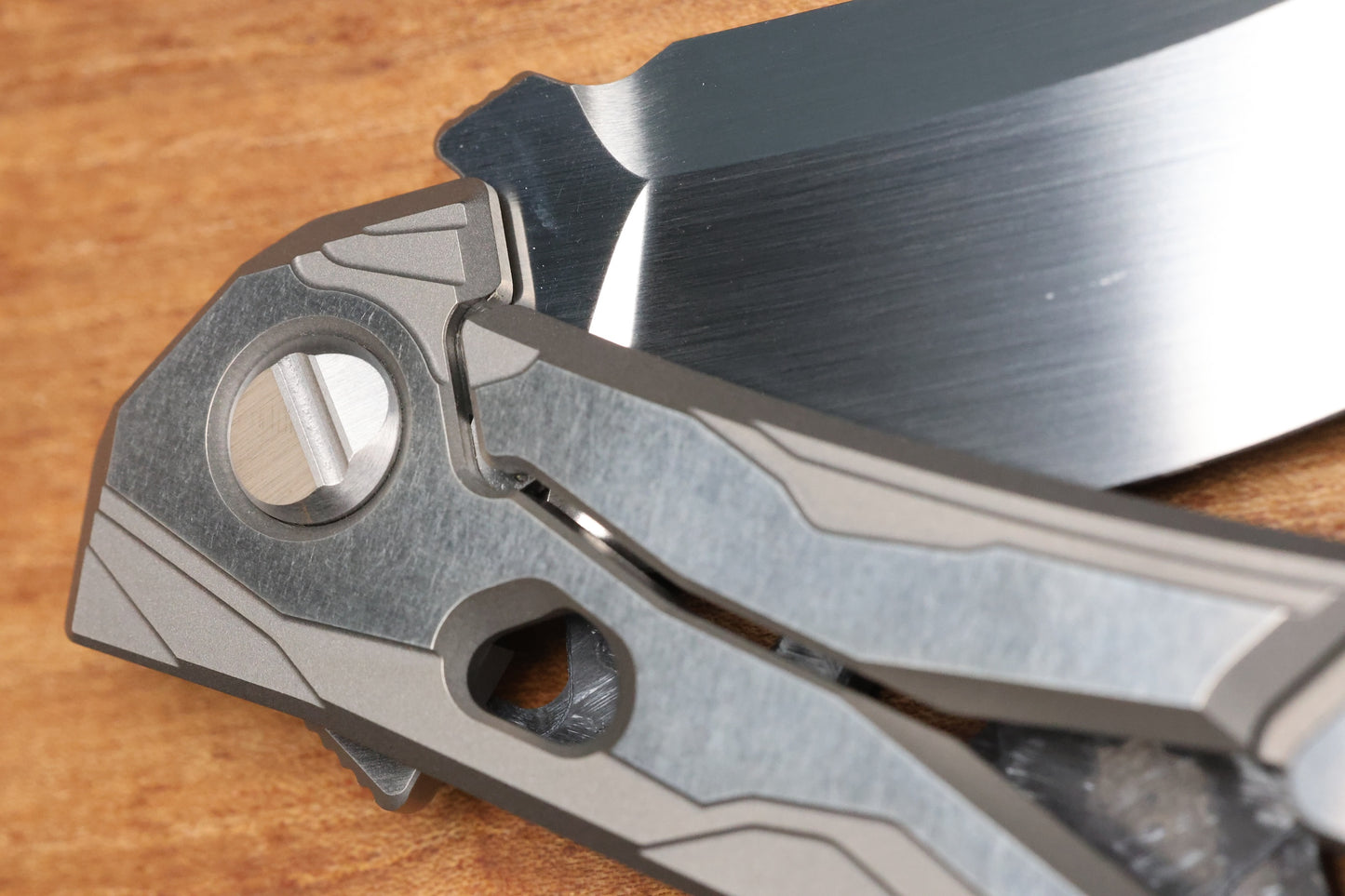 ALEXEY KONYGIN NEW GEN BARMAGLOT CUSTOM WHITE CARBOTI AND TITANIUM HANDLES M398 HAND SATIN BLADE (PREOWNED)