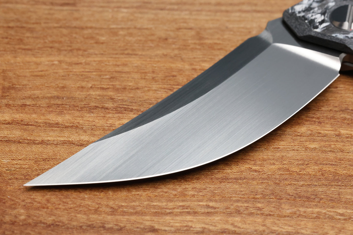 ALEXEY KONYGIN NEW GEN BARMAGLOT CUSTOM WHITE CARBOTI AND TITANIUM HANDLES M398 HAND SATIN BLADE (PREOWNED)
