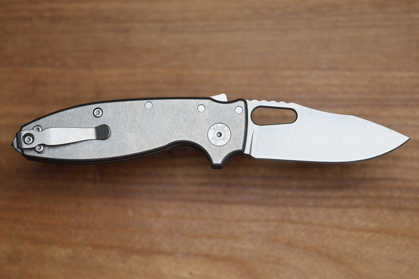 DEMKO KNIVES SHARK-A-TAC SMOOTH TITANIUM HANDLES W/ SPIKE BREAKER & MAGNACUT