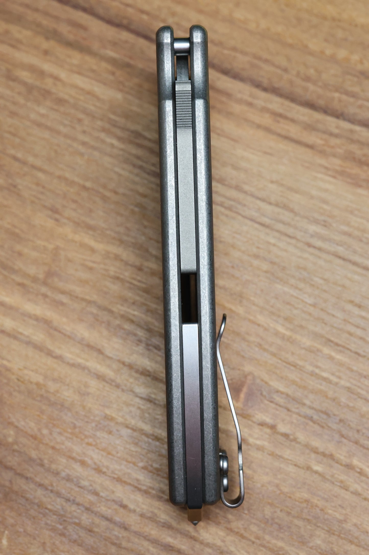 DEMKO KNIVES SHARK-A-TAC SMOOTH TITANIUM HANDLES W/ SPIKE BREAKER & MAGNACUT