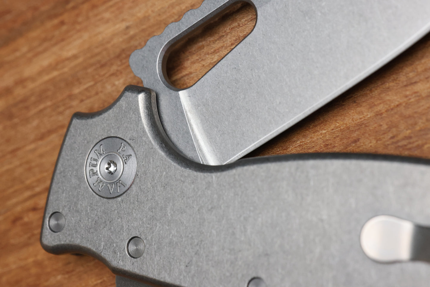 DEMKO KNIVES SHARK-A-TAC SMOOTH TITANIUM HANDLES W/ SPIKE BREAKER & MAGNACUT