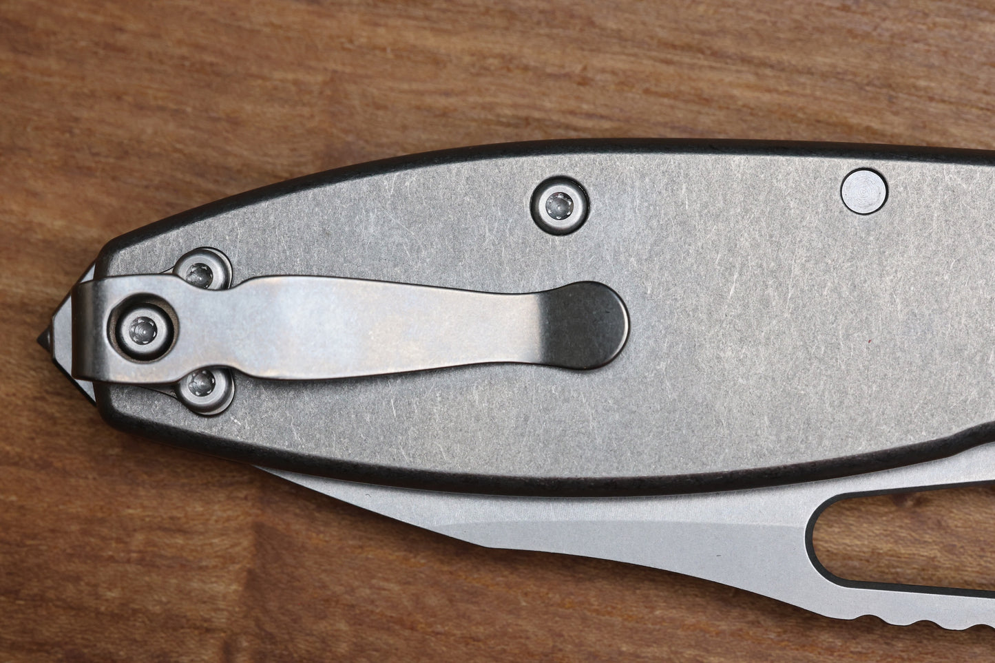 DEMKO KNIVES SHARK-A-TAC SMOOTH TITANIUM HANDLES W/ SPIKE BREAKER & MAGNACUT