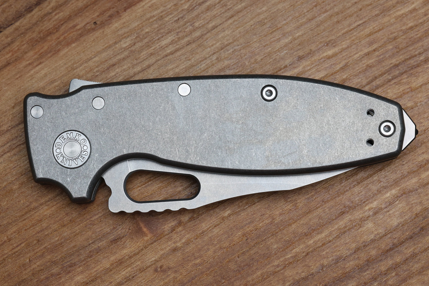 DEMKO KNIVES SHARK-A-TAC SMOOTH TITANIUM HANDLES W/ SOFT TOUCH BREAKER & MAGNACUT