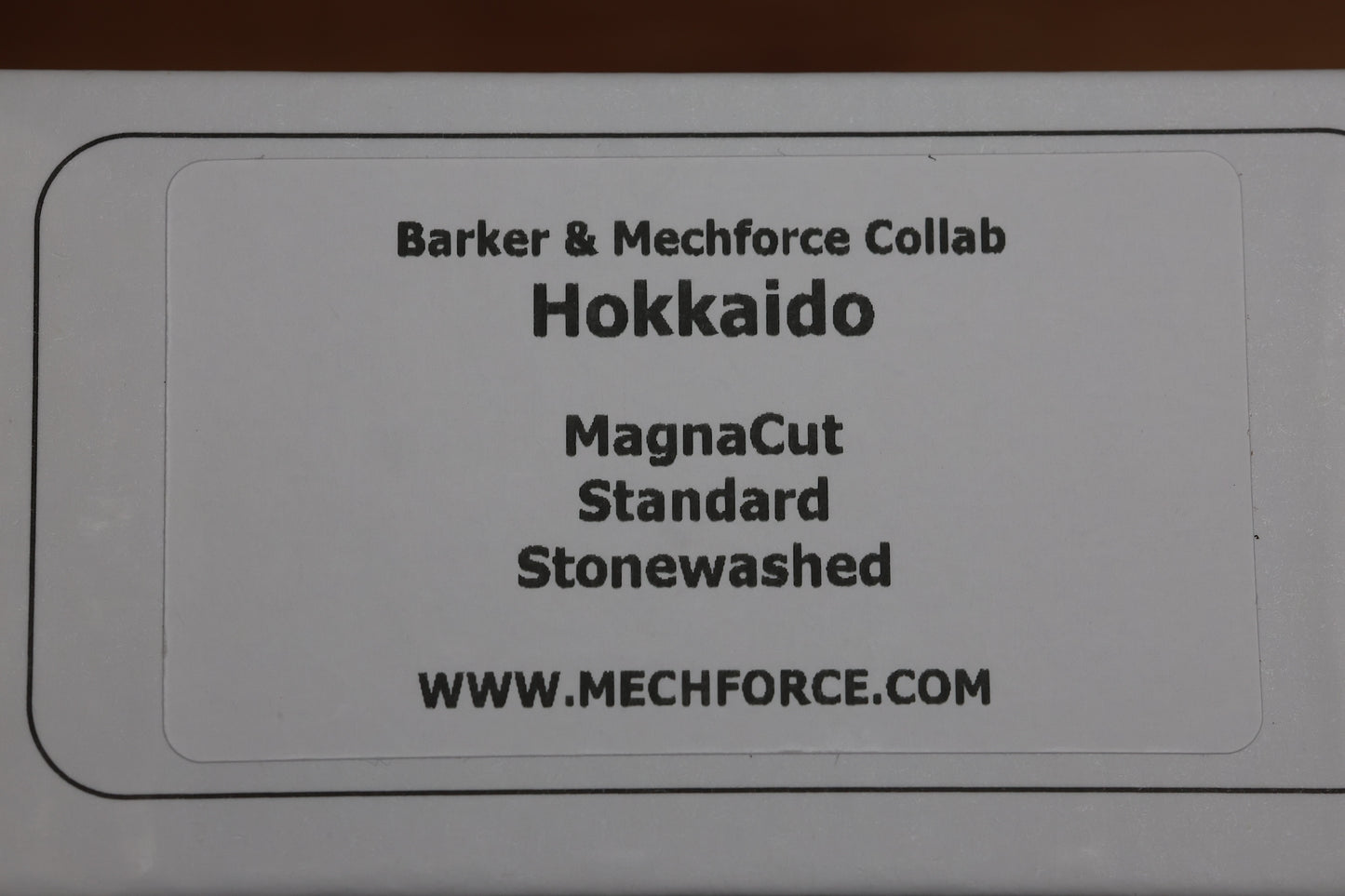 MECHFORCE & BARKER KNIVES COLLAB HOKKAIDO W/ TITANIUM HANDLES & STONEWASH MAGNACUT