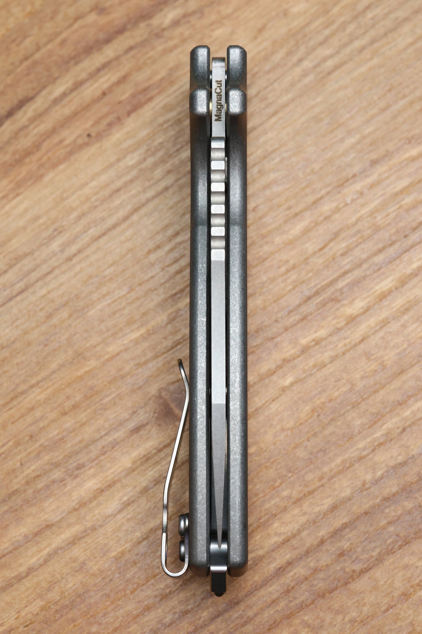 DEMKO KNIVES SHARK-A-TAC SMOOTH TITANIUM HANDLES W/ SOFT TOUCH BREAKER & MAGNACUT