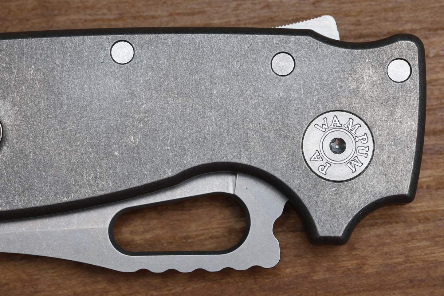 DEMKO KNIVES SHARK-A-TAC SMOOTH TITANIUM HANDLES W/ SOFT TOUCH BREAKER & MAGNACUT