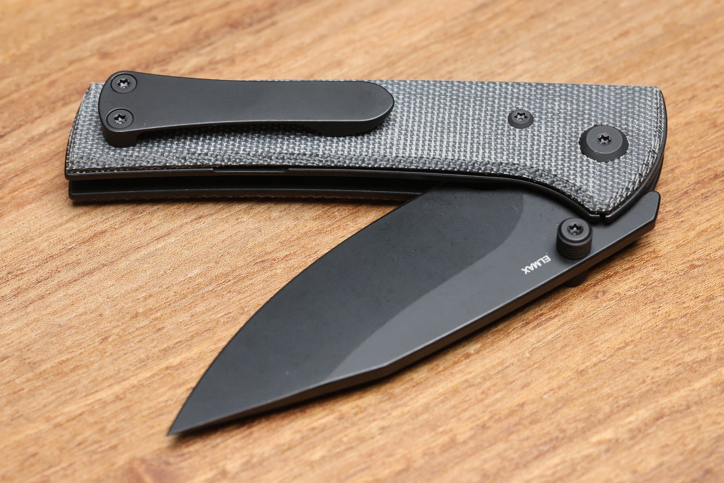CHAVES KNIVES SCAPEGOAT STREET W/ BLACK MICARTA & BLACK SPEAR POINT ELMAX - BLUE LABEL