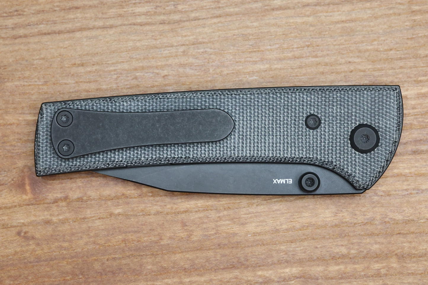 CHAVES KNIVES SCAPEGOAT STREET W/ BLACK MICARTA & BLACK SPEAR POINT ELMAX - BLUE LABEL