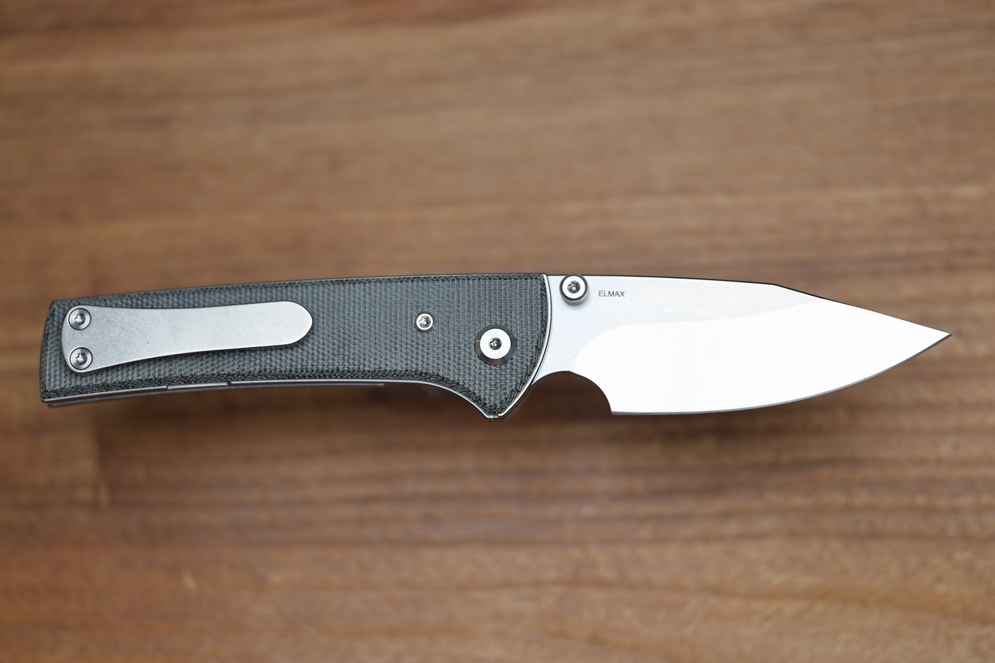 CHAVES KNIVES SCAPEGOAT STREET W/ BLACK MICARTA & SPEAR POINT ELMAX - BLUE LABEL