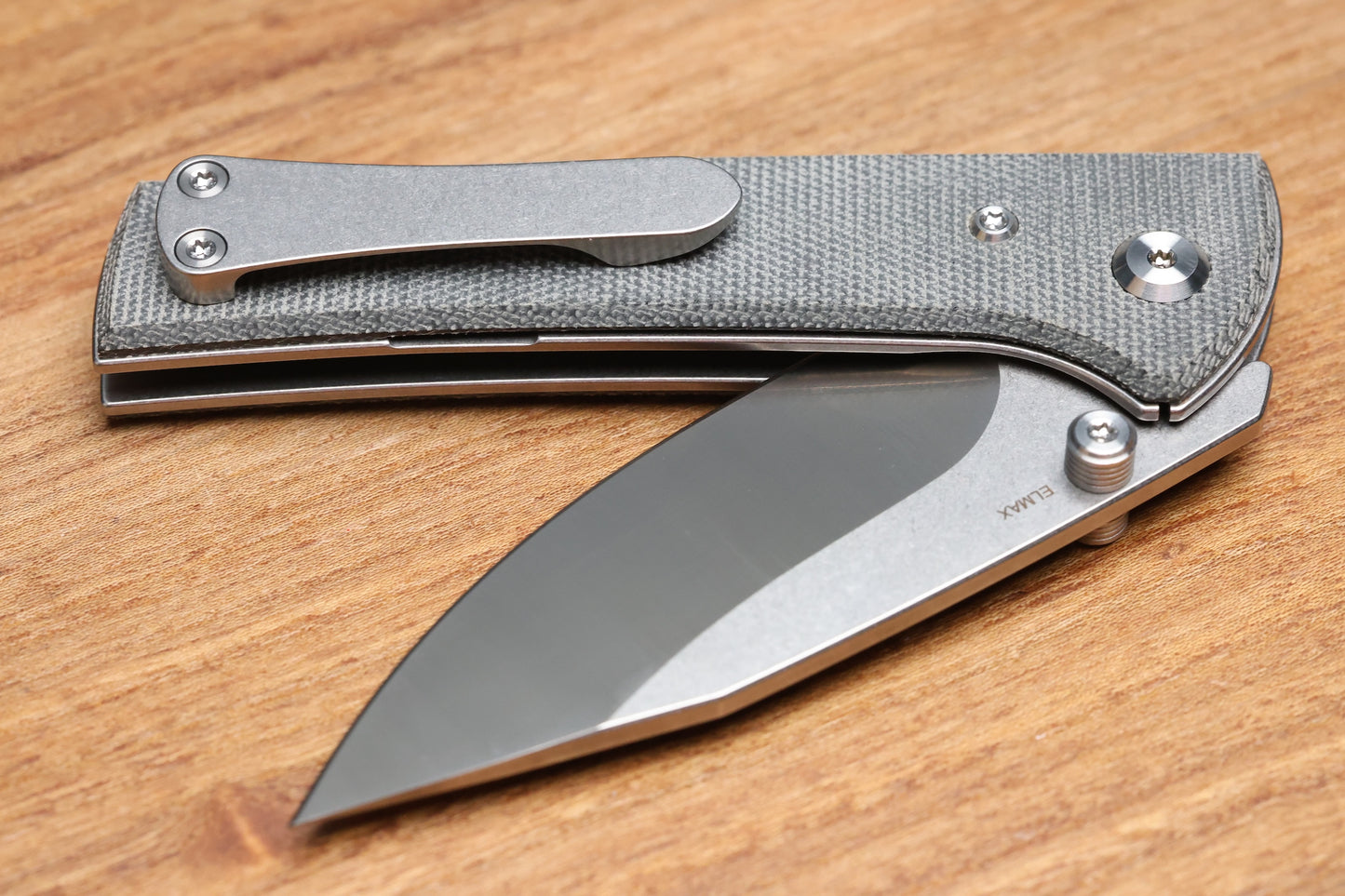 CHAVES KNIVES SCAPEGOAT STREET W/ BLACK MICARTA & SPEAR POINT ELMAX - BLUE LABEL