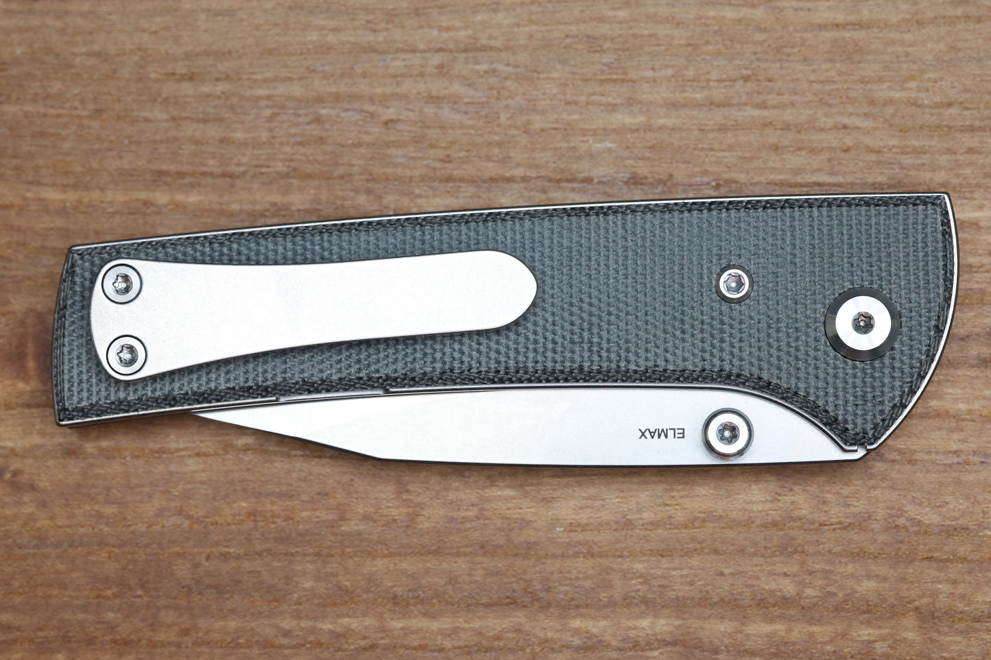 CHAVES KNIVES SCAPEGOAT STREET W/ BLACK MICARTA & SPEAR POINT ELMAX - BLUE LABEL