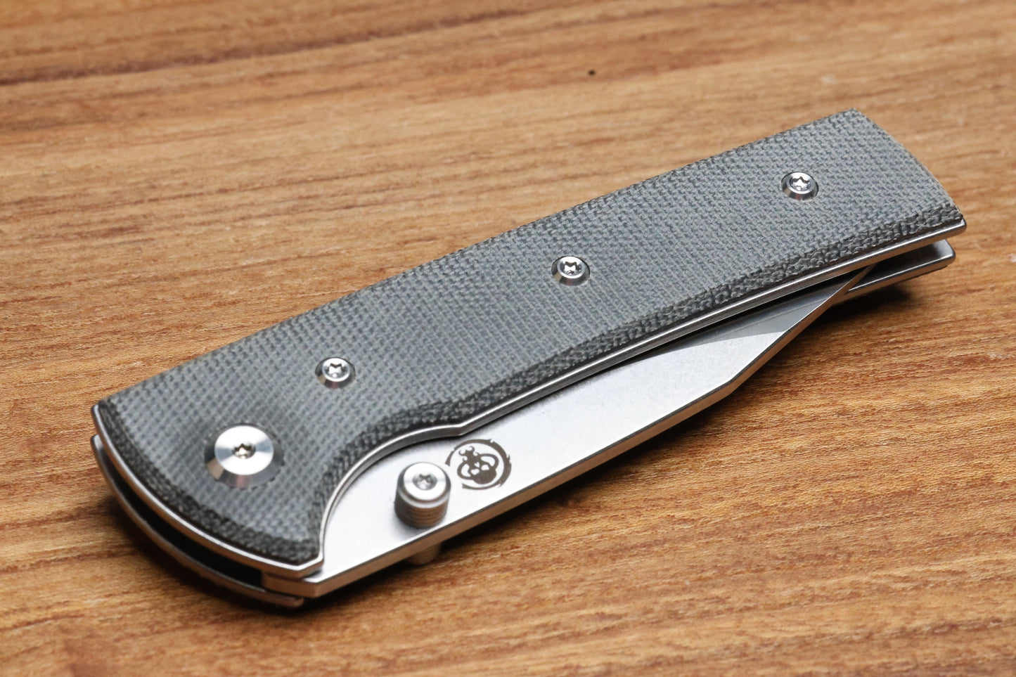 CHAVES KNIVES SCAPEGOAT STREET W/ BLACK MICARTA & SPEAR POINT ELMAX - BLUE LABEL