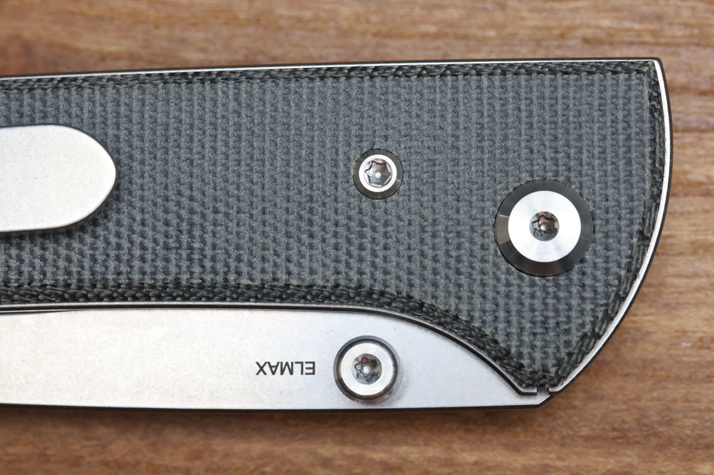 CHAVES KNIVES SCAPEGOAT STREET W/ BLACK MICARTA & SPEAR POINT ELMAX - BLUE LABEL