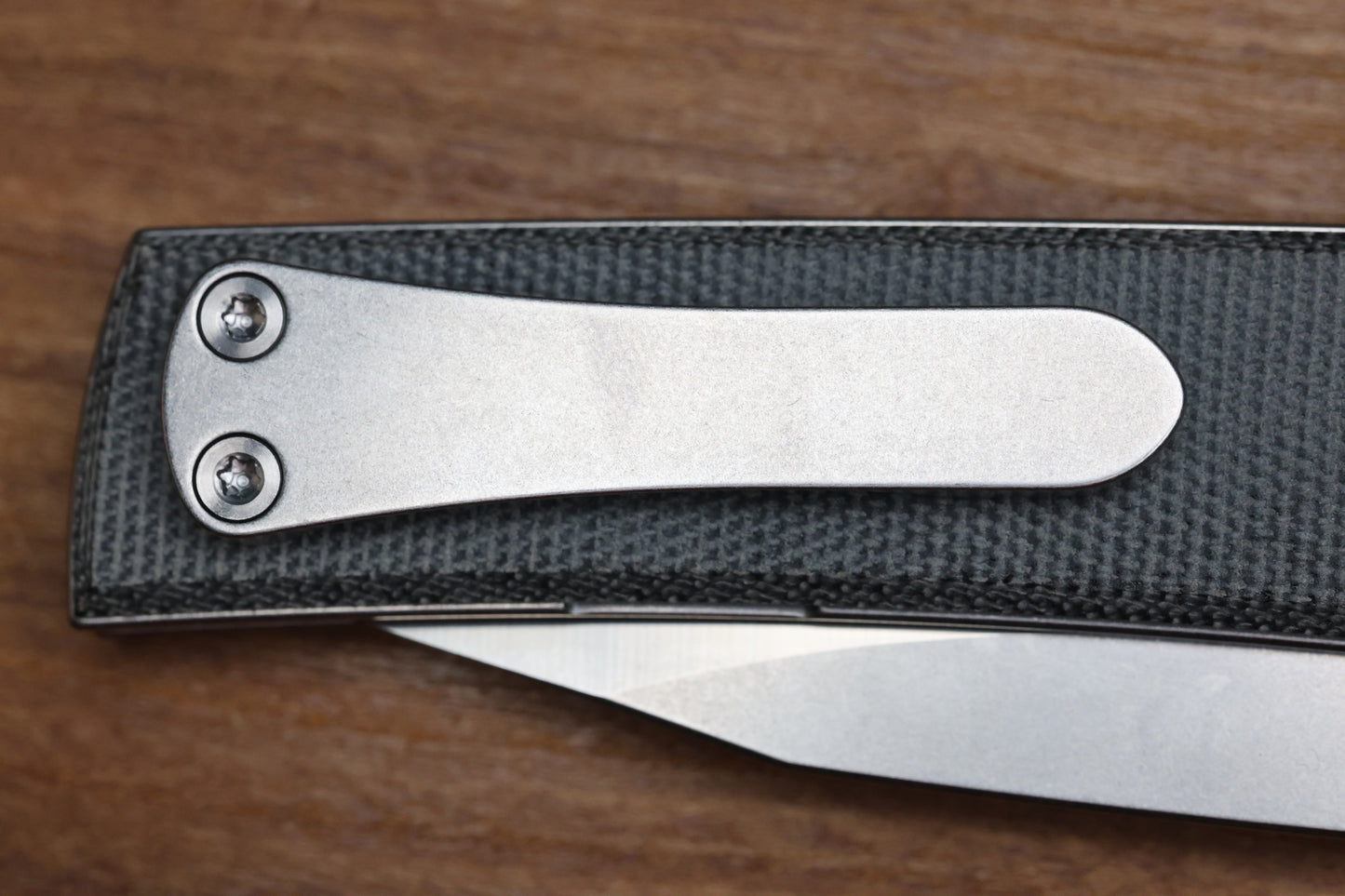 CHAVES KNIVES SCAPEGOAT STREET W/ BLACK MICARTA & SPEAR POINT ELMAX - BLUE LABEL